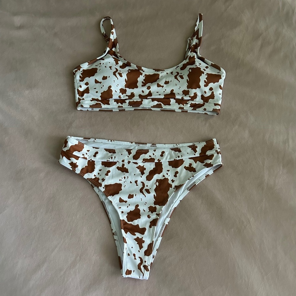 SHEIN Large Cow Print Swimsuit